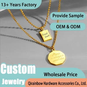 Gioielli personalizzati incisi le <span class=keywords><strong>parole</strong></span> delle donne della Bibbia 18K placcato <span class=keywords><strong>oro</strong></span> geometrico bianco ciondolo in acciaio inox strati collana - Product Image 2