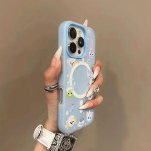 Étui de protection pour <span class=keywords><strong>téléphone</strong></span> <span class=keywords><strong>portable</strong></span> magnétique en TPU pour iPhone, dessin animé trois en un, pour filles âgées - Vente en gros - Product Image 3