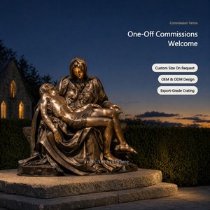 Statua della Pietà in Bronzo Personalizzata all'Ingrosso, Scultura della Madonna che Abbraccia Gesù, Gruppo della Lamentazione per Chiesa, Giardino Commemorativo, OEM - Product Image 6