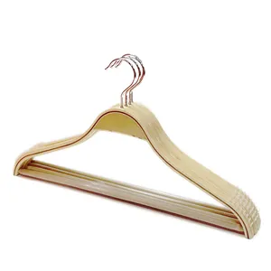 Premium Quality Strong Trouser Hanger Flat Head Custom Solid Wood Non-Slip Hangers For Garment Display