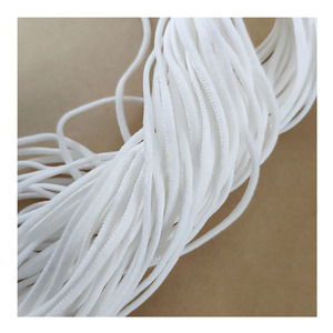 Proveedor de China Nylon Spandex <span class=keywords><strong>Cord</strong></span>ón elástico plano 3mm 4mm 5mm Revestimiento blanco <span class=keywords><strong>Ear</strong></span> <span class=keywords><strong>Loop</strong></span> Facemask Earloop para zapatos - Product Image 2