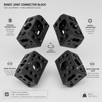 Connecteur de joint de robot Xing Tong T082 usiné avec précision sur centre d'usinage CNC 5 axes pour l'alliage d'aluminium 6061 anodisé noir dur