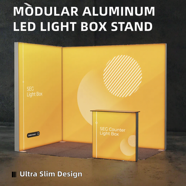 Modular LED Light Box Stand SEG Backlit Display Panel Aluminum Frame for in Store Retail Brand Promotion Display