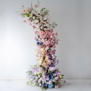 Nouvelles fleurs artificielles en forme de corne pour arche de <span class=keywords><strong>mariage</strong></span>, décorations colorées pour événements et mariages - Product Image 3