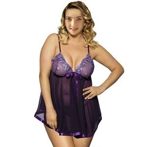 Chemises de nuit brodées S-3XL pour femmes, <span class=keywords><strong>nuisette</strong></span> en dentelle, grande robe transparente, lingerie transparente, chemise de nuit d'été Femme - Product Image 3