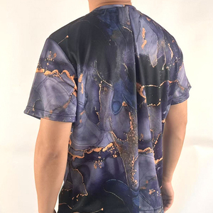 OME Wholesale Eco-Friendly Quick Dry Cotton Poly Blend O-Neck Oversized Breathable Men's T-<b>Shirts</b> - Product Image 2