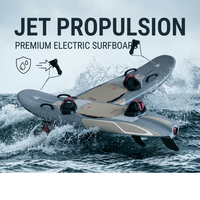 Planche de surf électrique en fibre de carbone, coque en PVC, 15 kW, vitesse de 60 km/h, autonomie de 32 km, design à trois ailerons, certifiée CE et MSDS, prête à être expédiée
