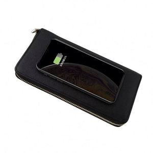 Porte-cartes élégant avec fermeture éclair, portefeuille de voyage long et fin pour femmes, avec recharge sans fil, cadeau de remerciement pour les invités - Product Image 5