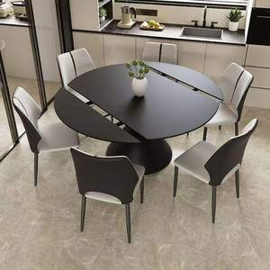 Tavolo da Pranzo Estensibile <span class=keywords><strong>Salvaspazio</strong></span>, da Quadrato a Rotondo, Tavolo Telescopico Multifunzione per Cucina e Sala da Pranzo in Spazi Ristretti - Product Image 6