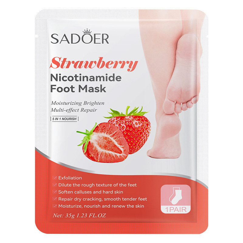 Masque pour les pieds à la fraise
