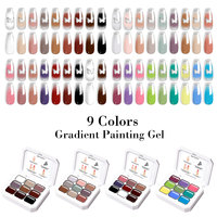 Nouveau Pat Nail Art Macaron Gradient Tacheté Couleur Longue Durée Designer Gel UV 15ml Salon Lampe LED Tremper Logo Personnalisé Peinture À Ongles