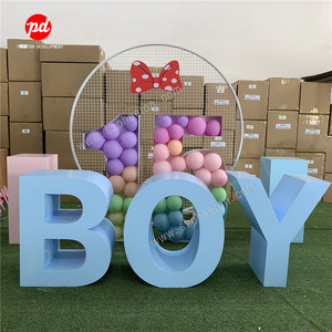 Décorations de <span class=keywords><strong>table</strong></span> en métal pour gâteaux et desserts, lettres bleues pour garçon et roses pour fille, pour révélations de sexe, baby showers et fêtes de la Saint-Valentin - Product Image 5