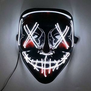 Máscara LED Inalámbrica de PVC con Luz Neón para Halloween, Disfraz de Terror, Cosplay, Fiesta, Festival - Product Image 6