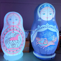 Magnifique poupée russe Matryoshka gonflable éclairée pour la décoration d'événements