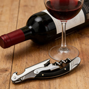 Ouvre-bouteille <span class=keywords><strong>Laguiole</strong></span> en acier inoxydable noir avec logo personnalisé, <span class=keywords><strong>tire</strong></span>-bouchon 3-en-1 pour les amateurs de vin - Product Image 5