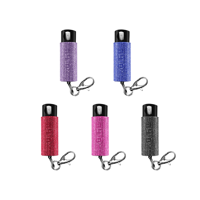 Porte-clés de défense personnelle professionnel en spray de diamant pour femmes, avec étui de transport rose, kit de sécurité avec mace et strass, et lampe torche