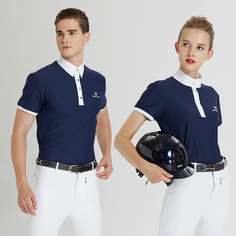 Abbigliamento equestre Base strato di sudore camicia da equitazione Polo equitazione per uomo donna