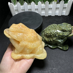 Natural Polido Gemstone Reiki Dinheiro Sapo Artesanal Esculpido Artesanato Sorte Cristais Sapo Para Fengshui - Product Image 6