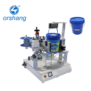 Orshang Etiqueteuse de seau semi-automatique de 5 et 20 gallons Autocollant de grand seau et composants de base de PLC d'emballage en bois - Product Image 1