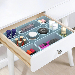 New Silicone trang điểm ngăn kéo tổ chức thiết lập bàn ngăn kéo tổ chức khay phòng tắm Vanity ngăn kéo tổ chức cho trang điểm lưu trữ đồ trang sức - Product Image 1