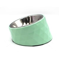 Bol incliné en acier inoxydable pour animaux de compagnie avec texture diamantée pour chiens et chats à mowque courte, plusieurs options de capacité, couleur et logo personnalisables