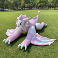 Dragon gonflable, dragon gonflable rose en PVC souple 0,4 mm