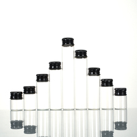 Ru Star Großhandel 5ml-25ml Klare Glasflasche mit Schwarzem Aluminiumverschluss Reagenzglas Süßigkeiten Gewürze Aufbewahrung Leere Nachfüllbare Flaschen