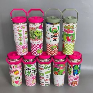 Elonna Large-Capacity <b>Grinch</b>-Themed Stainless Steel Insulated Tumbler with Handle Cold/Hot Retention Factory - Product Image 2