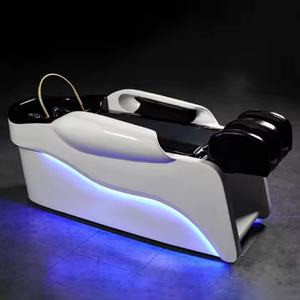 Cama de Champú Eléctrica Automática de Lujo para Terapia Capilar con Agua, Silla de Masaje para Lavar el Cabello con Lavabo y Vaporizador - Product Image 1