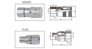Nouvelle raccord rapide hydraulique en acier inoxydable, raccord de tuyau à déconnexion rapide à 2 voies - Product Image 4