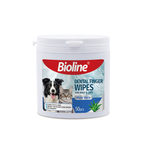 Lingettes dentaires Bioline écologiques pour nettoyer les dents et les gencives, naturelles, sans parfum, à l'aloe vera - Product Image 1