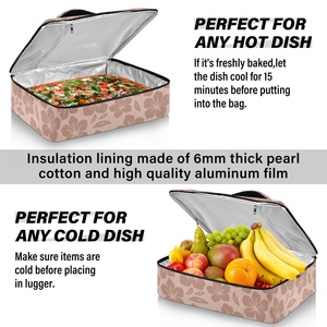 Sac isotherme réutilisable pour pique-nique et randonnée, avec fermeture éclair imperméable, motif fleur de hau hawaïenne personnalisée, pour hommes adultes - Product Image 5
