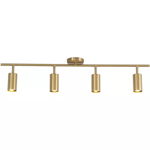 Luminaire de plafond à rail réglable 4 lumières en laiton <span class=keywords><strong>brossé</strong></span> pour cuisine et salle à manger - Product Image 2