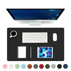 Grand tapis de souris en cuir antidérapant en cuir PU noir Grand tapis de souris pour ordinateur portable Bureau de travail Imperméable Tapis d'écriture pour le bureau et la maison - Product Image 1
