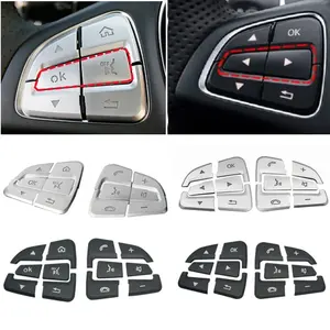 Pegatinas decorativas para botones del volante de coche, compatibles con Benz W205 GLC X253 CLA GLA, accesorios interiores para automóvil, ¡en oferta! - Product Image 1