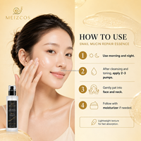 Sérum réparateur à la mucine d'escargot MEIZCOS, soin naturel de la peau, complexe multi-activant, renforce la barrière cutanée, apaisant pour les peaux sensibles et irritées