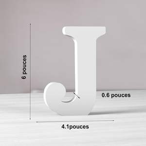 AOCEAN 6 Inch White <strong>Wood</strong> Unfinished Standing <strong>Letters</strong> Wall Decorative Block <strong>Letters</strong> Theme J for Home Party Projects - Product Image 2