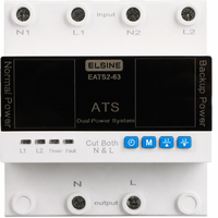 Commutateur de transfert automatique double alimentation Elsine ATS 63A avec affichage numérique et commutation prioritaire AC 220V