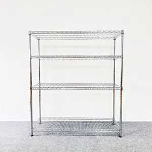 Metal Four-Tier Grid Wire Mesh Rack Lightweight And Portable Multipurpose Storage Solution For Wholesale