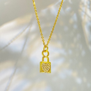 Collares de Moda con Circonita Cúbica Brillante, Joyería Chapada en Oro de 18K, Collar con Cierre de Corazón para Mujer - Product Image 2