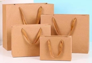 Sacs en papier kraft personnalisables avec logo, sacs de shopping de luxe, écologiques, lavables, pour bijoux, aliments, etc., sacs en papier personnalisés de couleur variée - Product Image 6