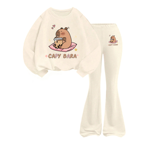 Ensemble 2 pièces pour petites filles, motif dessin animé, sweat-shirt et pantalon évasé décontracté, collection printemps-automne, livraison directe usine - Product Image 6