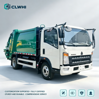 Camion compacteur de déchets HOWO 4x2 de 7000L, carrosserie verte, camion de collecte des ordures pour usage urbain, vente directe d'usine