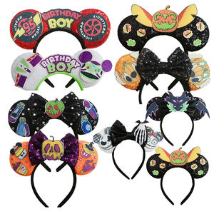 बच्चों के लिए हेलोलीन भूत और बैट मिकी माउस कान हेयरबैंड बच्चों के लिए सेइन धनुष हेडवियर - Product Image 6