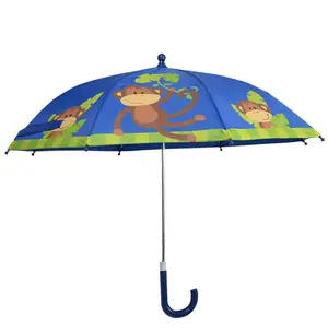 19*8K Children Cheap Cartoon Monkey Kid Umbrellas For Walmart