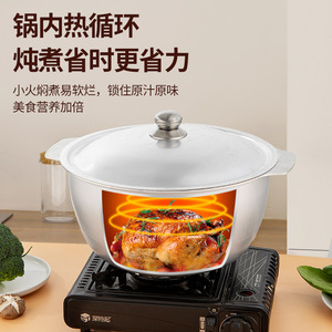 Aluminum Soup <b>Pot</b> 5L Plus <b>Large</b> Capacity Double Handle Design For Cooking Meat And Soup Household Use - Product Image 4