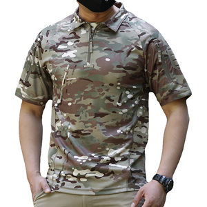 Top vente hommes billard été à manches courtes en gros personnalisé sublimé entraînement Polyester 1/4 demi fermeture éclair séchage rapide Polo T-shirt - Product Image 1
