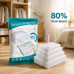 Paquete de 20 Bolsas de Almacenamiento Transparentes con Cierre Hermético al Vacío, Ecológicas e Impermeables, de 80x60 cm, para Alimentos, Ropa de Cama y Zapatos - Product Image 1
