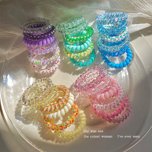 Nouvelle collection printemps : Élastique à cheveux en spirale dégradé <span class=keywords><strong>pour</strong></span> filles, haute élasticité, <span class=keywords><strong>accessoire</strong></span> <span class=keywords><strong>pour</strong></span> <span class=keywords><strong>chignon</strong></span>, <span class=keywords><strong>pour</strong></span> enfants - Product Image 2