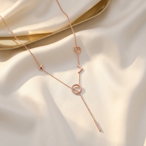 สร้อยคอเพชรแท้ทองคำ 18K ดีไซน์เรียบง่ายสวยงามคุณภาพสูงสำหรับคู่รัก - Product Image 4